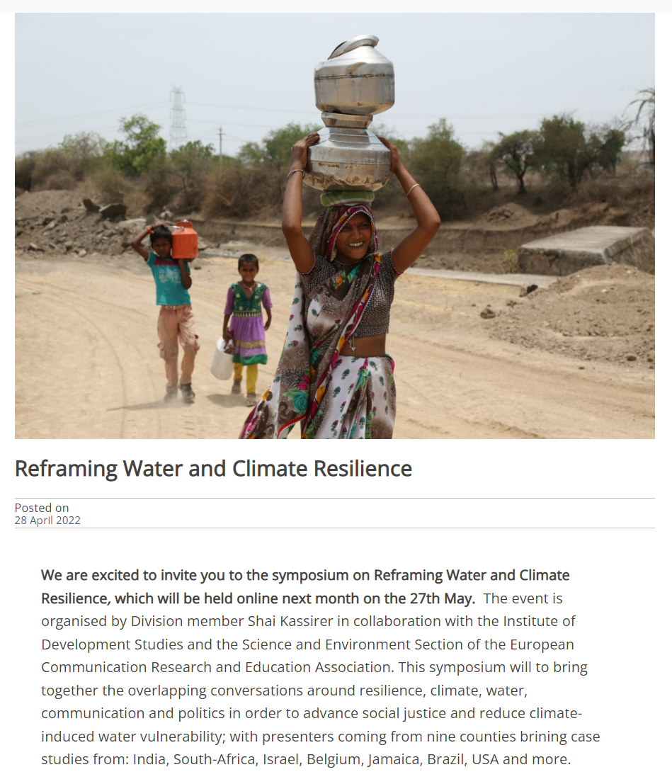 Reframing Water and Climate Resilience